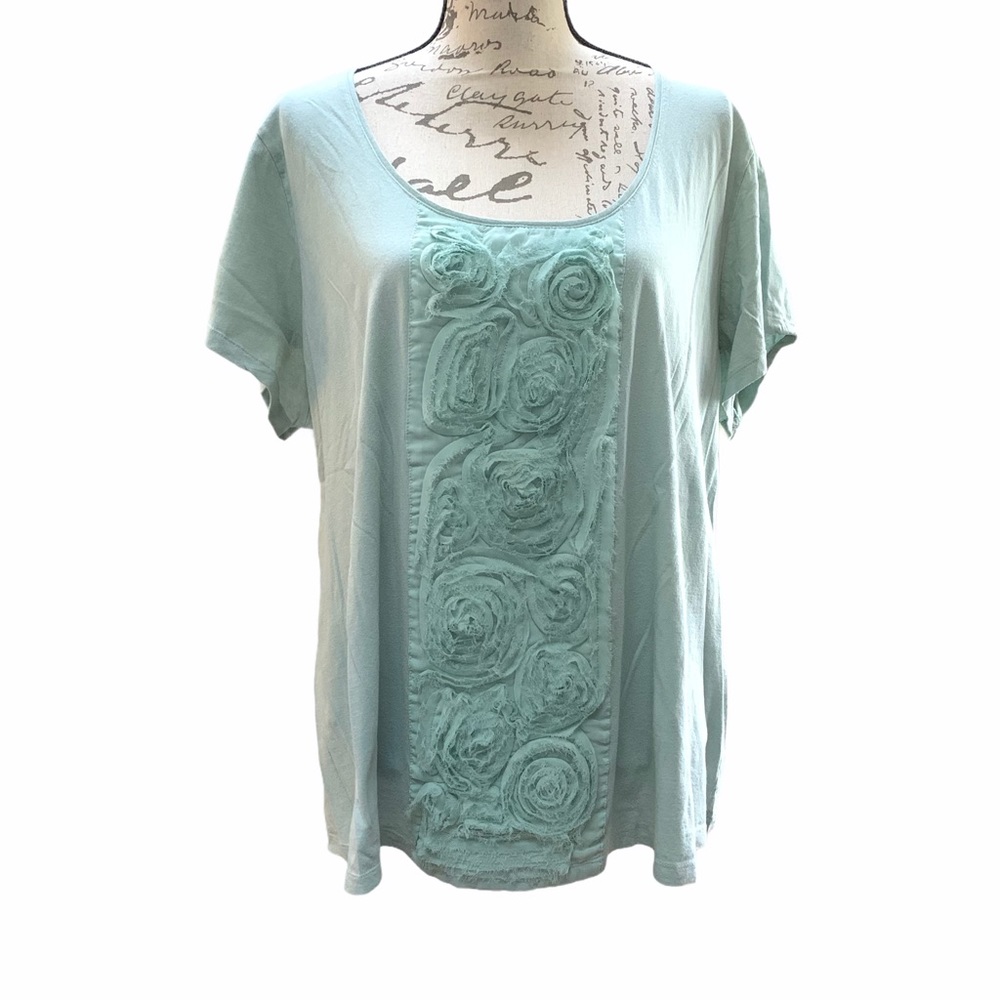Cable & Gauge Mint Green Scoop Neck Shirt size 3X